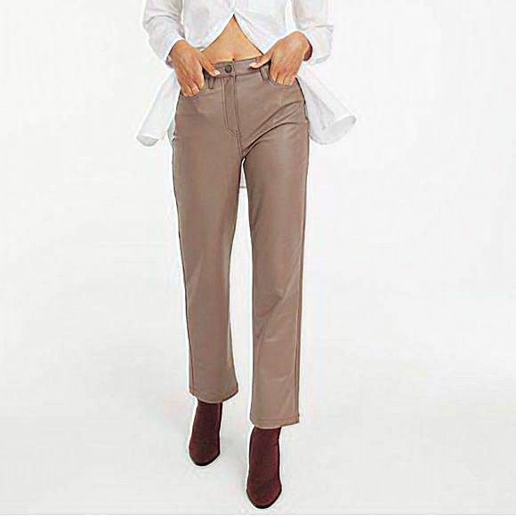 Reitmans High-Waisted Straight-Leg Vegan Leather Pants NWT - Picture 1 of 6
